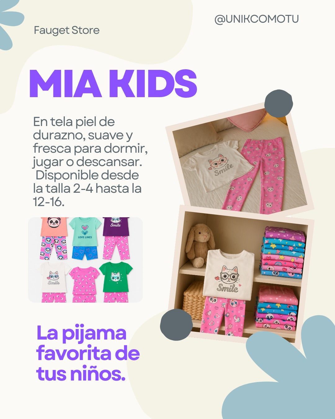PROMO PIJAMAS MIA KIDS
